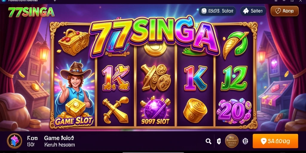 Tampilan gameplay Slot yang seru di 77SINGA.