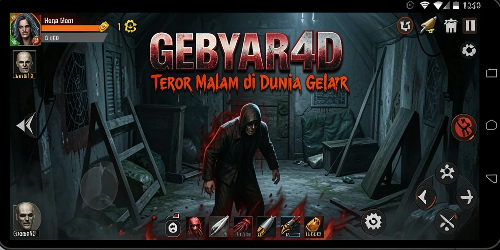 Screenshot GEBYAR4D menampilkan suasana mencekam dan gameplay yang mendebarkan.