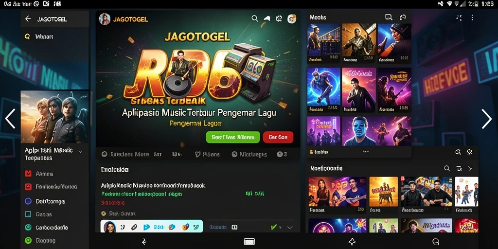 Tampilan gameplay aplikasi musik JAGOTOGEL yang menarik dan interaktif.