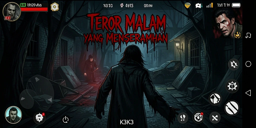 Screenshot menampilkan momen mencekam dalam gameplay K3K3.
