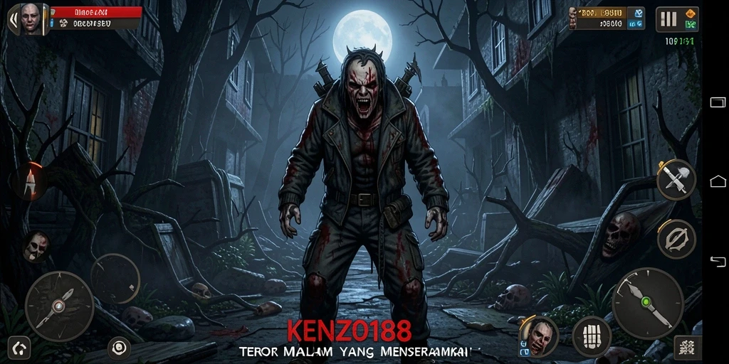 Tampilan gameplay KENZO188 yang mencekam dan menantang.