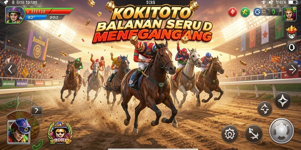 Gameplay KOKITOTO yang seru dengan balapan yang mendebarkan.