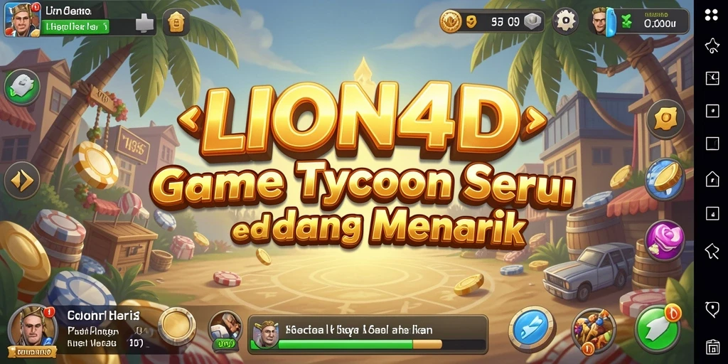 Screenshot gameplay LION4D yang menunjukkan manajemen bisnis yang seru.