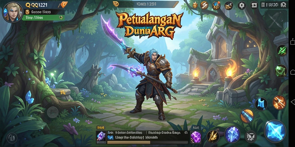 Screenshot gameplay QQ1221 menunjukkan pertarungan seru dalam dunia ARPG.