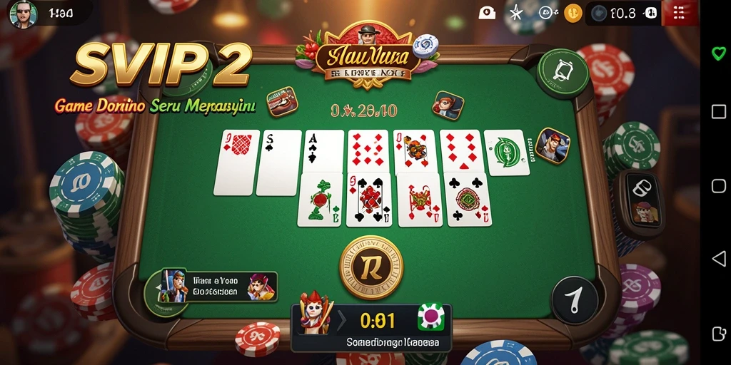 Tampilan utama SVIP2 dengan gameplay domino yang seru.