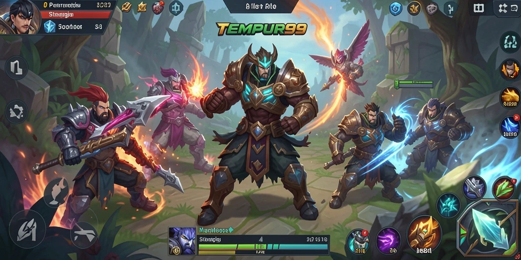 Gameplay seru TEMPUR99 dengan strategi tim yang mendalam.